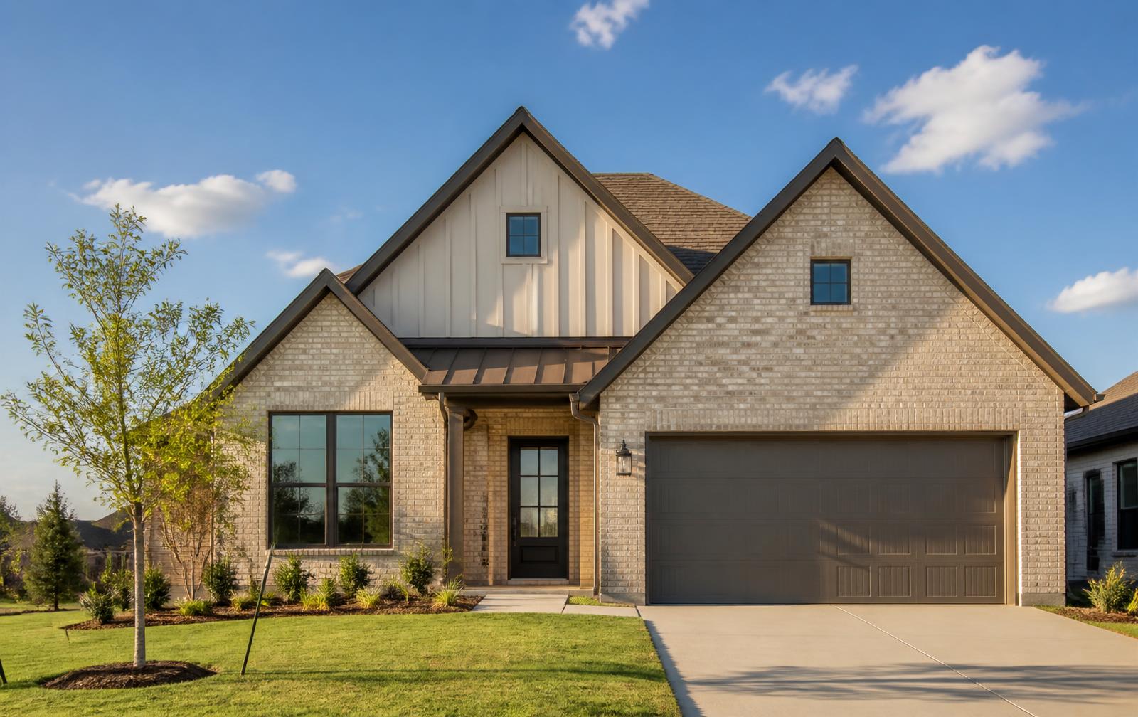 Newly built home exterior in Sherman, Texas